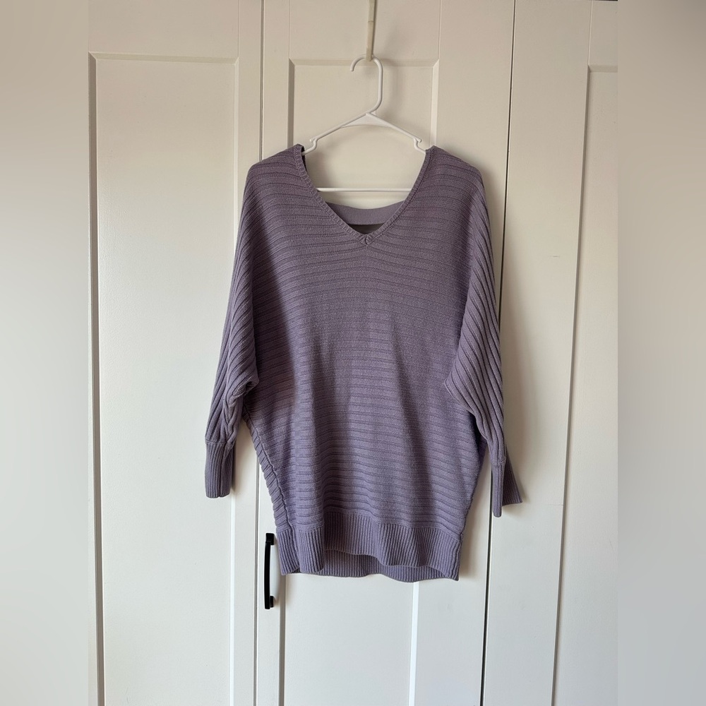 New York & Company Lavender V-Neck Sweater